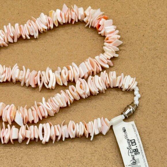Vtg Shell Chip Necklace Collar Light Pink Tone Barrel Closure NWT Disney 17-1/2" - Picture 7 of 7